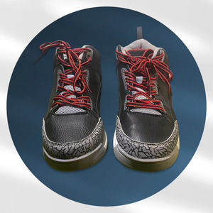 Shaq High Top Shoes Athletic Tennis Sneakers Youth Boys Size 6Y Black Red Cement